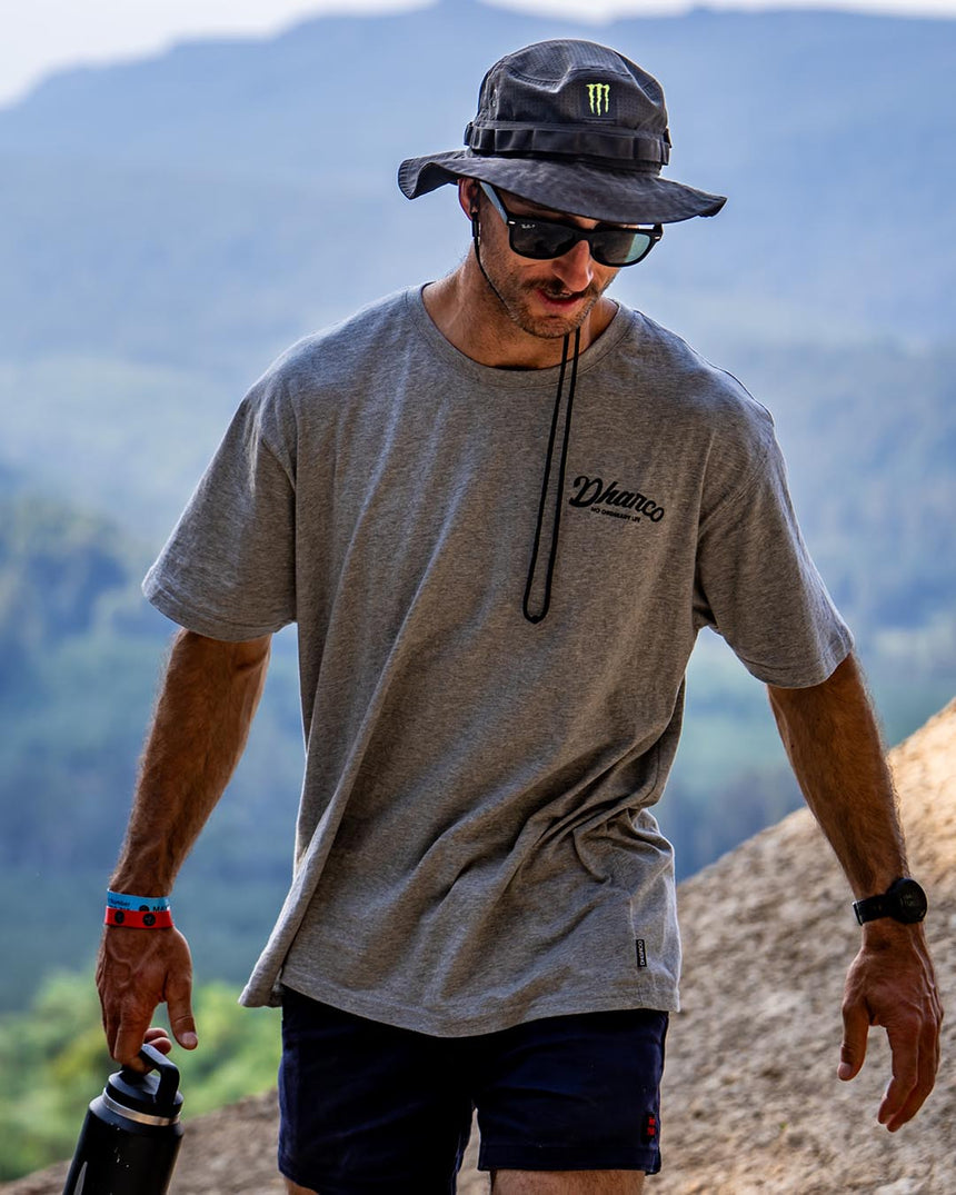 Mens Cotton Tee | Grey Marble