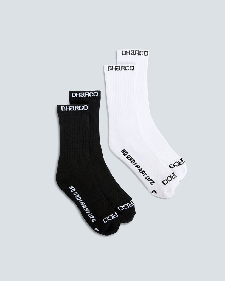 2 Pack: Black & White | Crew Socks