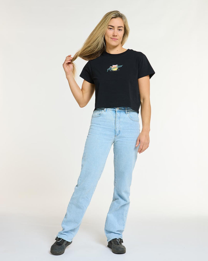 Womens Cotton Crop | Decade of DHaRCO Black | Short Sleeves | WOMENS TOPS | DHaRCO | Image 6 of 6