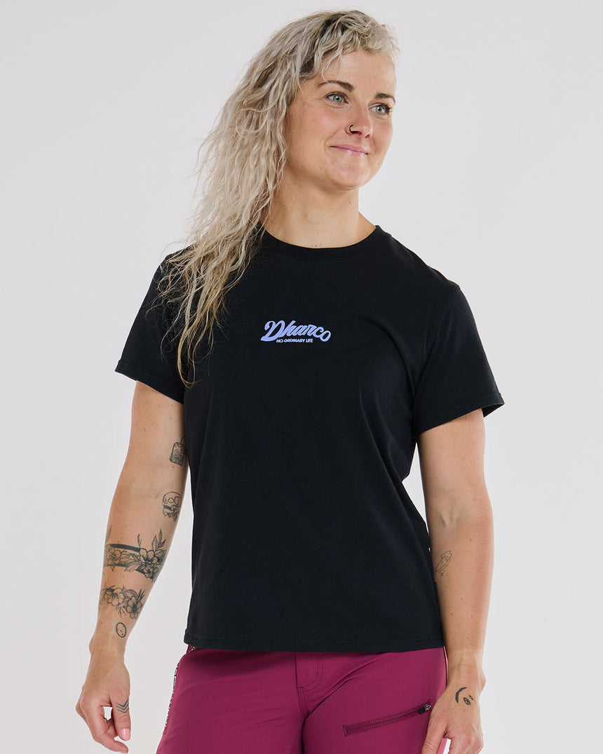 Womens Cotton Tee | Black | Short Sleeves | WOMENS TOPS | DHaRCO | Image 3 of 5
