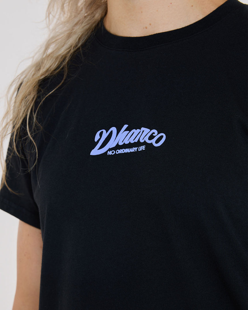 Womens Cotton Tee | Black | Short Sleeves | WOMENS TOPS | DHaRCO | Image 4 of 5