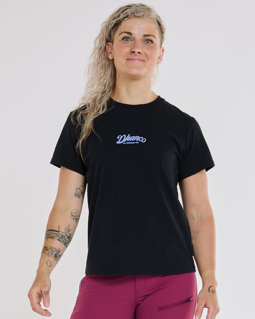 Womens Cotton Tee | Black | Short Sleeves | WOMENS TOPS | DHaRCO | Image 2 of 5