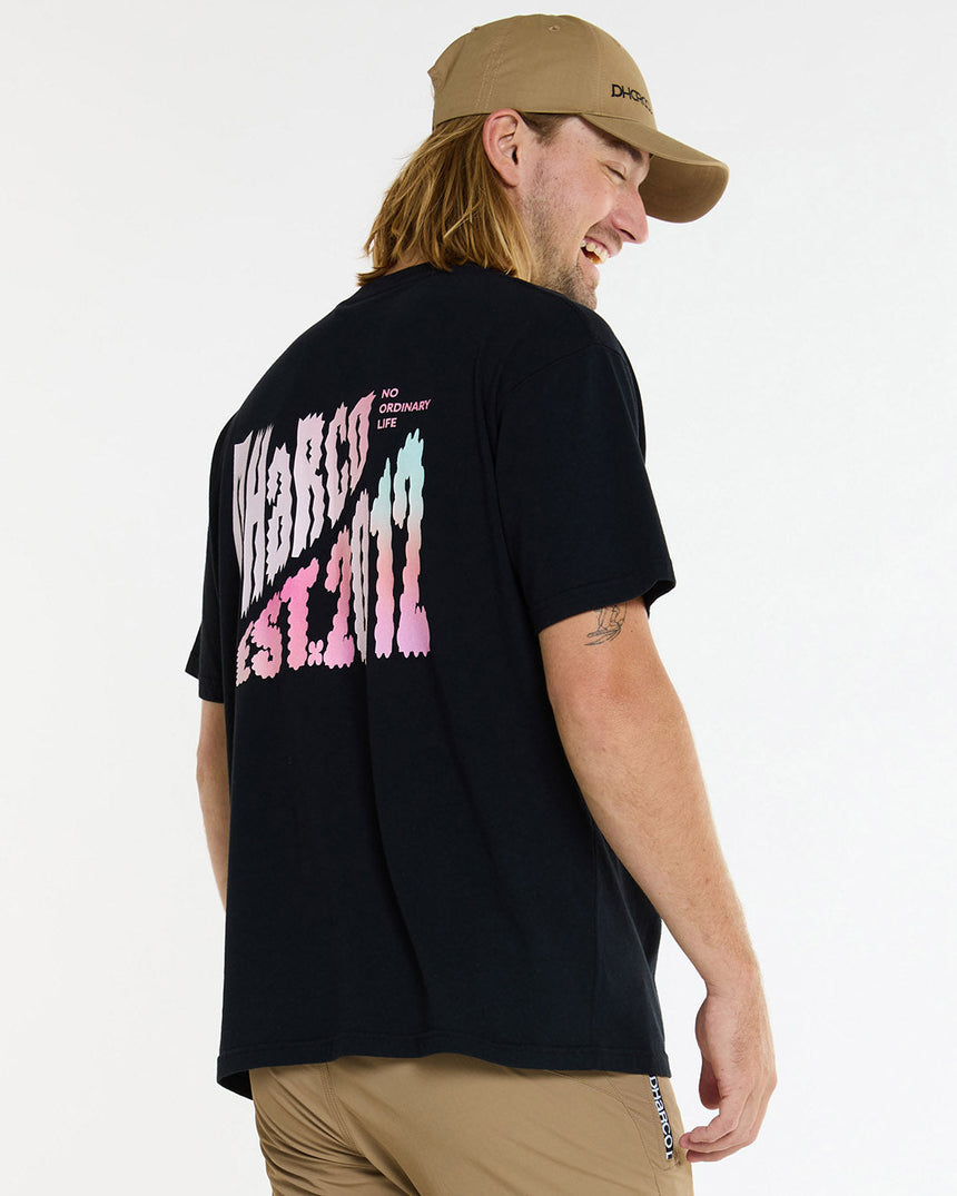 Tee en coton pour homme | Noir | Manches courtes | HAUTS POUR HOMMES | DHaRCO | Image 3 sur 6