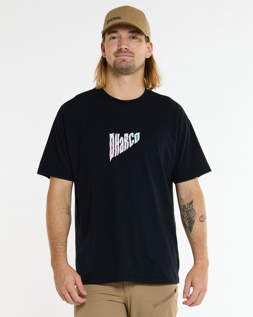 Tee en coton pour homme | Noir | Manches courtes | HAUTS POUR HOMMES | DHaRCO | Image 2 sur 6
