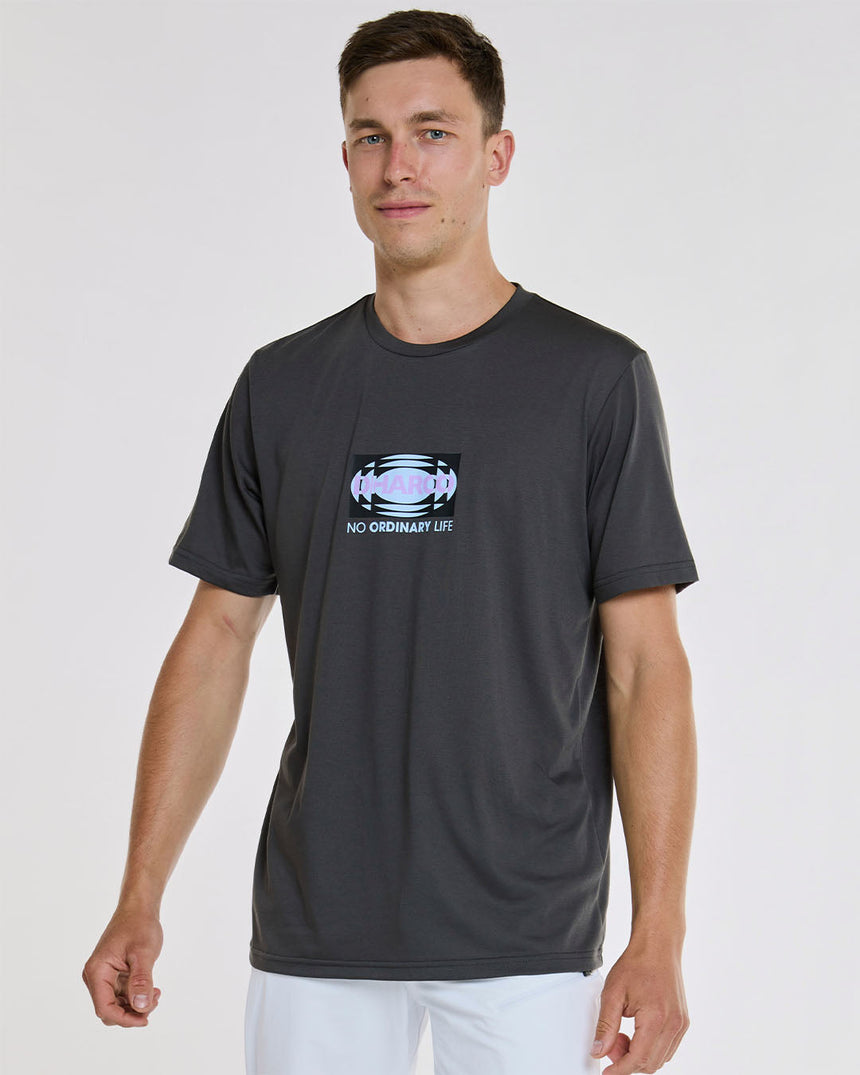 T-shirt technique pour homme | Charbon de bois | Manches courtes | HAUTS POUR HOMMES | DHaRCO | Image 1 sur 7
