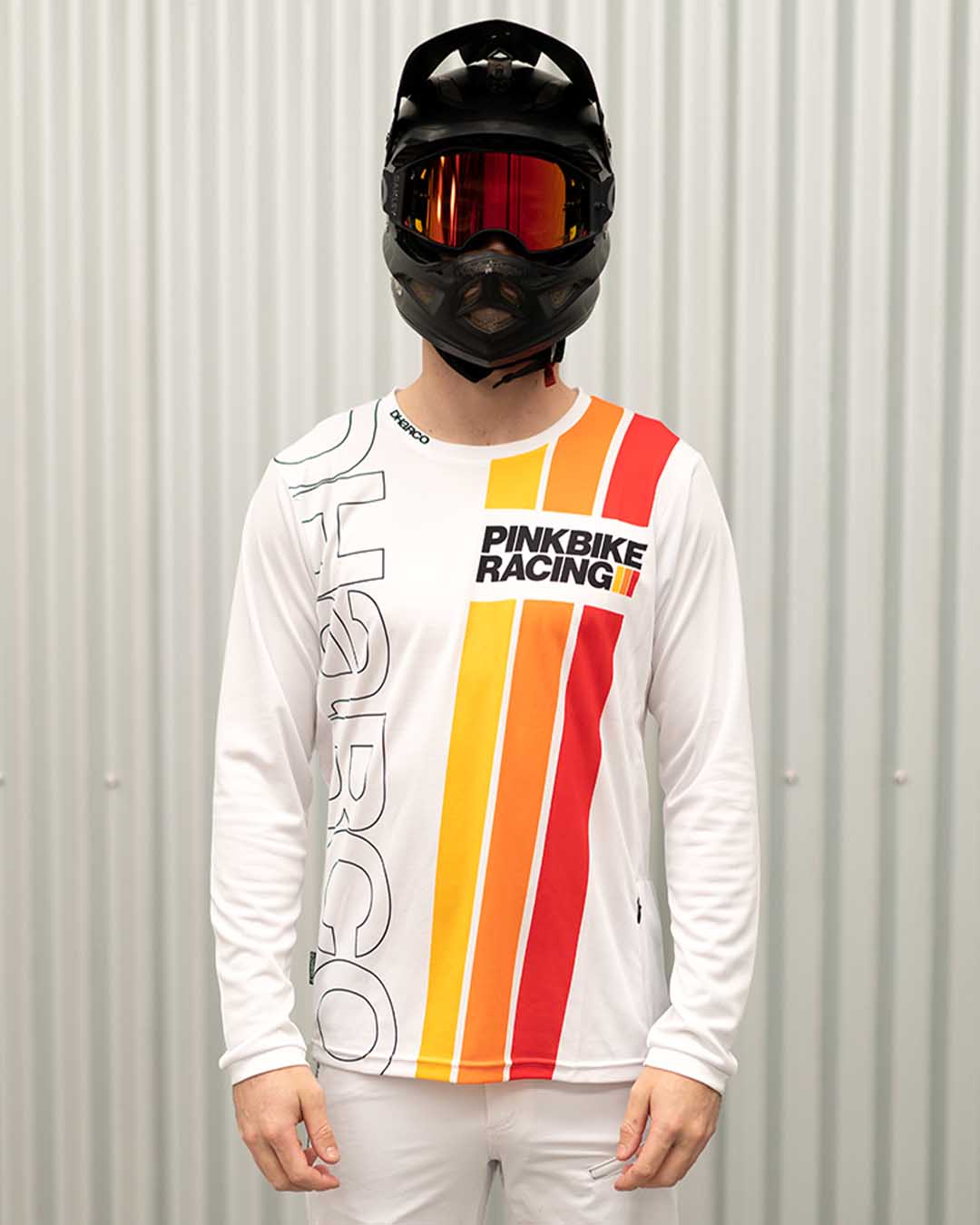 Mens Gravity Jersey Pinkbike Team Replica White – DHARCO CANADA