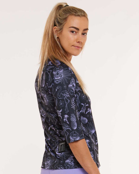 Womens 3/4 Sleeve Jersey | Purple Fraser