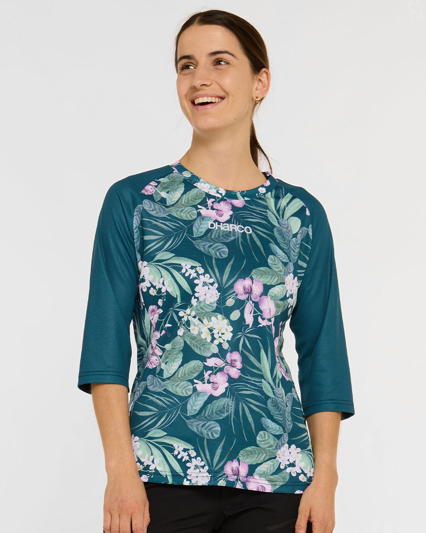 Womens 3/4 Sleeve Jersey | Wild Orchid