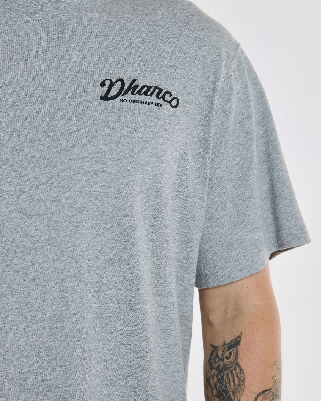 Mens Cotton Tee | Grey Marble