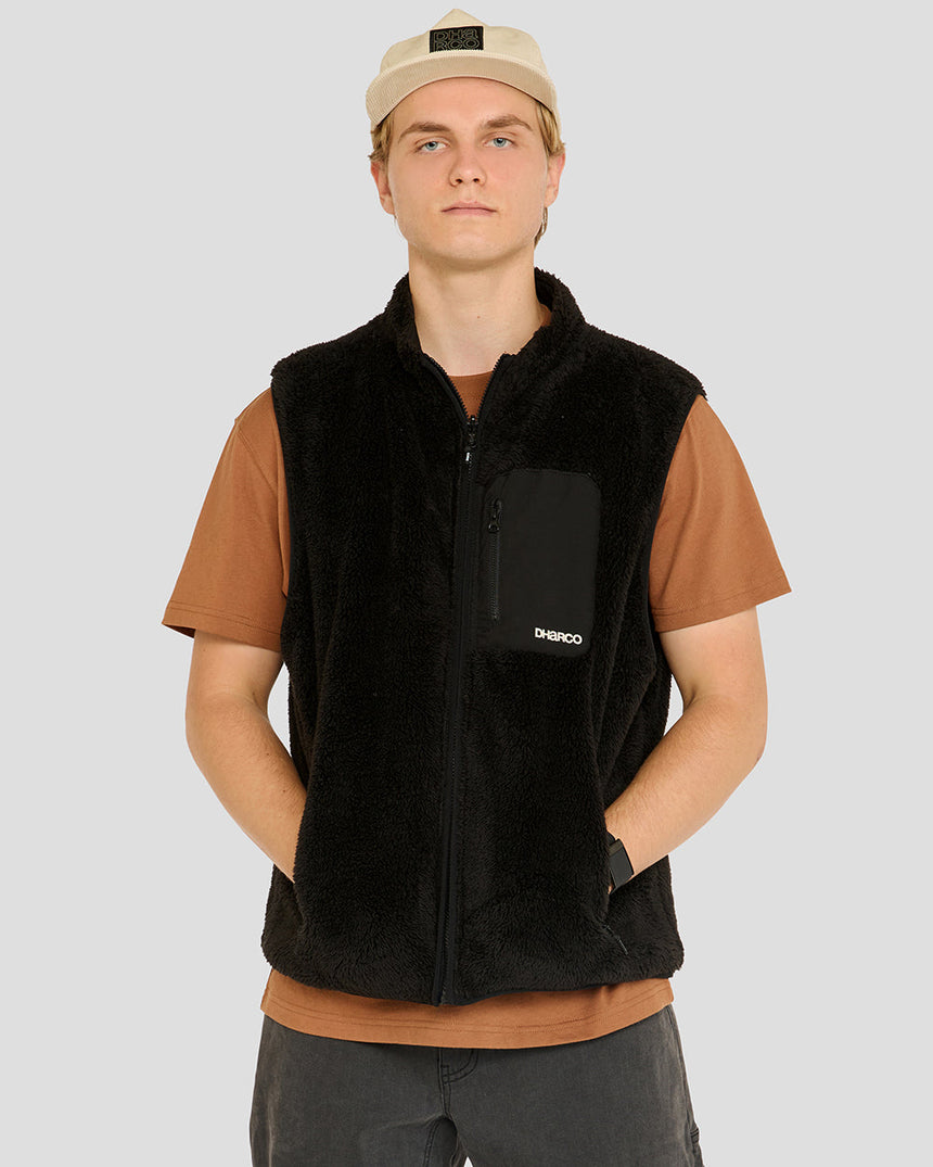 Gilet Sherpa pour hommes | Noir HOMMES | HAUTS Sweats et Polaires | GILET DHaRCO | VTT Image 2 sur 6